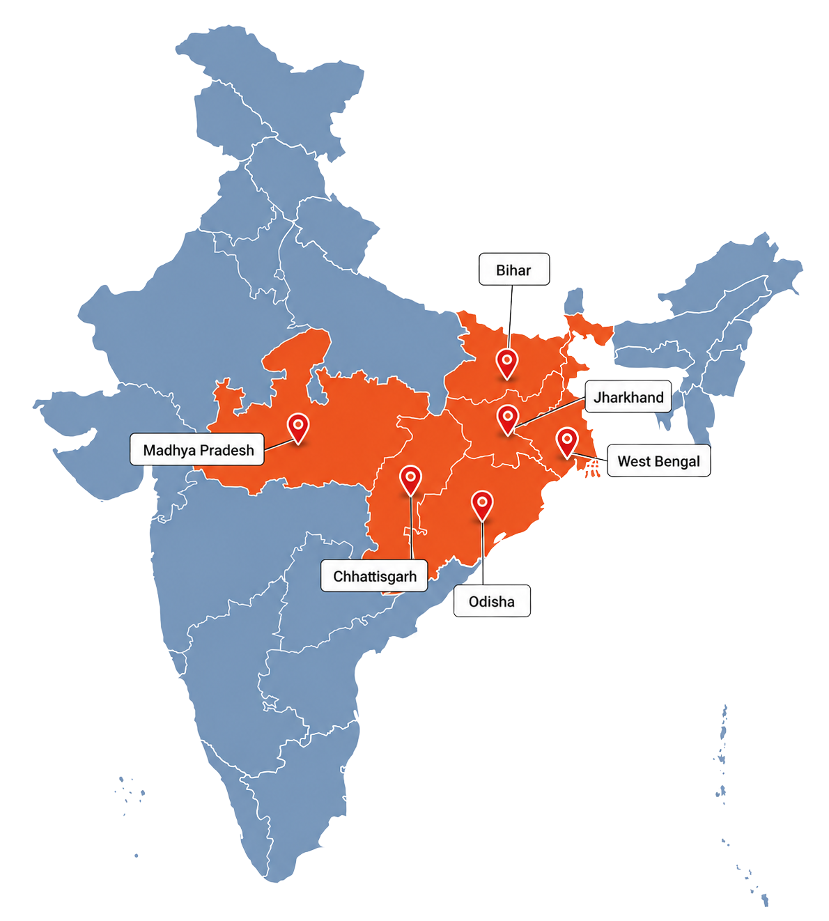 India Operational States Map